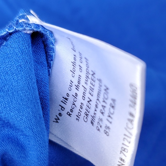Eileen Fisher & NWT Deepsky Blue Crew Neck LS top USA XS - Picture 6 of 8